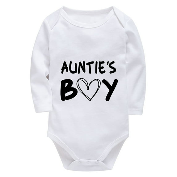 Auntie's Boy Onsies for Girls Long Sleeve Summer Baby Jumper White Baby Boy Take Home Outfit