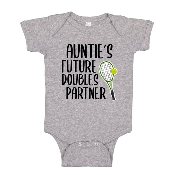 Auntie's Future Doubles Partner Baby Bodysuit One Piece NB Athletic Heather