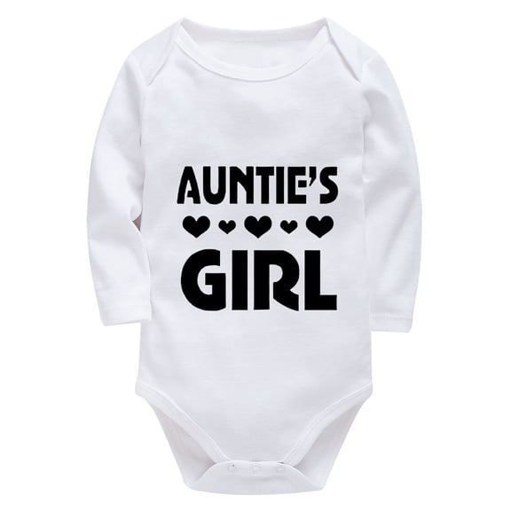 Auntie's Girl Babyclothesboy Newborn Long Sleeve Unisex Onesie White Baby Girl Summer Romper