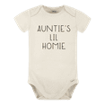 thumbnail image 1 of Auntie's Lil Homie Cute Baby Onesie® Brand Bodysuit Shirt Premium Custom Clothes Unisex Baby Gift for Mom Newborn 3-6m Natural, 1 of 2