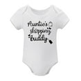 thumbnail image 1 of Aunties Shopping Buddy - Baby Clothes - Funny Newborn Bodysuit Outfits for Boys And Girls White-style-1 12months, 1 of 7