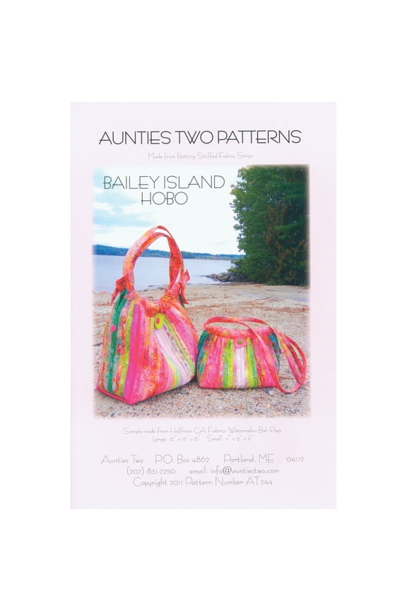 Bailey Island Hobo Bag Pattern, Aunties Two Patterns