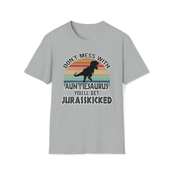 Auntiesaurus, Gildan Unisex Softstyle T-Shirt, Dinosaur Graphic Tee, S-3XL