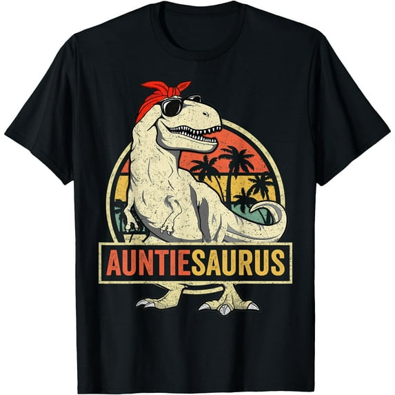 Auntiesaurus T Rex Dinosaur Aunt Saurus Family Matching Unisex T-Shirt for Men Women