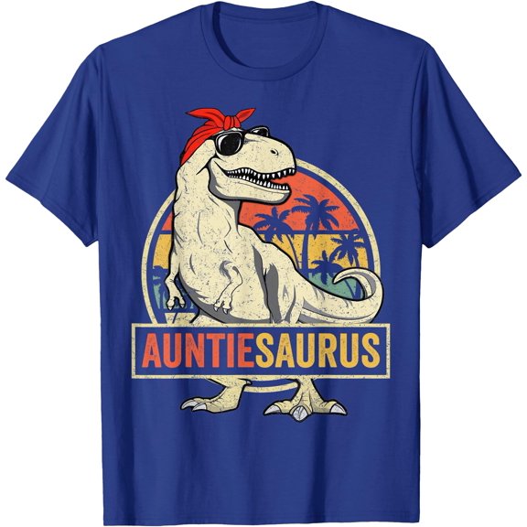 Auntiesaurus T Rex Dinosaur Aunt Saurus Family Matching Unisex T-Shirt for Men Women