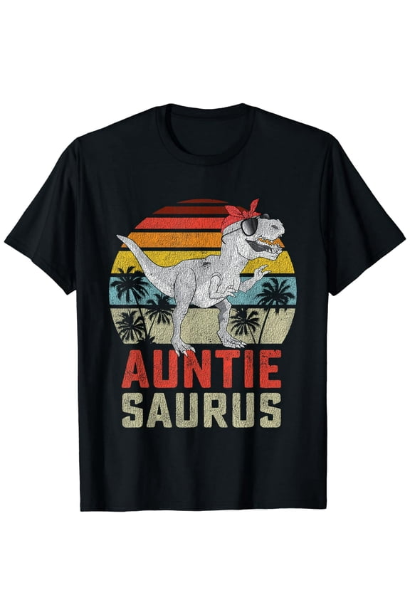 Auntiesaurus T Rex Dinosaur Auntie Saurus Family Matching T-Shirt