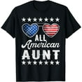 thumbnail image 1 of Aunty Fourth Of July Shirt Womens, All American Aunt US Flag T-Shirt, 1 of 4