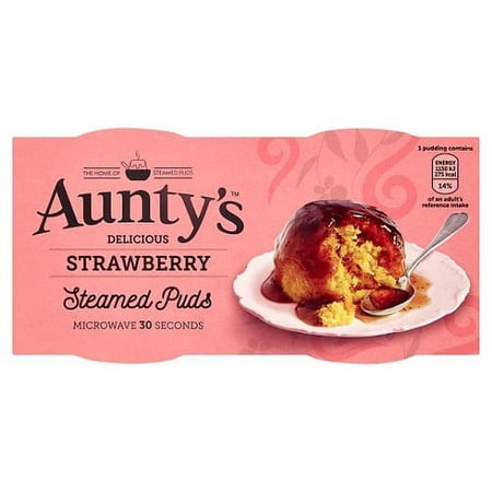 Aunty's Strawberry Steamed Puddings 2X95g (Pack of 2)