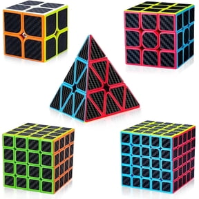 AuntyFey 5 Packs Speed Cube Set, 2x2, 3x3, 4x4, 5x5, Pyraminx Magic Speed Cube, Puzzle Cube for Kids & Beginner & Adults