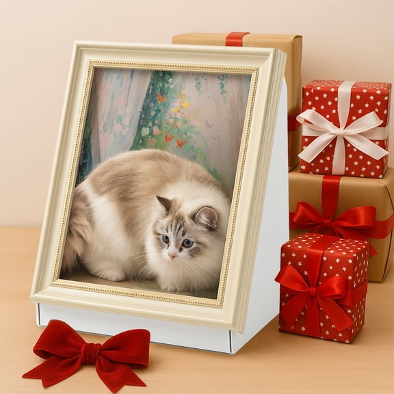 AuntyFey Cat Scratcher Cardboard with Premium Scratch Textures Design, 4D Picture Sunlight by the window Frame Durable Cat Scratching Board Toy,1 Pcs