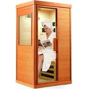 AuntyFey Infrared Saunas 1- Person Room, Indoor Home Sauna with Red Light Therapy & Bluetooth Speakers, Personal Indoor Dry Heat Sauna for Home & Gym, 64 * 36 * 28 Inch