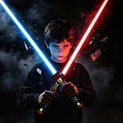 AuntyFey Light Up Saber for Kid, 2 Packs Extendable 3 Colors Light Up Saber Toy for Boy