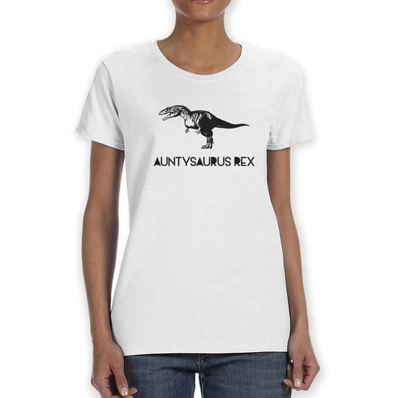 Auntysaurus Rex Aunt Graphic Women White T-Shirt, Female XX-Large