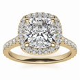 thumbnail image 1 of Auory Cushion Cut Moissanite Promise Ring in Yellow Gold Plated for Her, 1 of 1