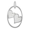 thumbnail image 1 of Auory Dual Heart White Gold Plated Pendant with Sparkling Moissanite Studded Stones for Women, 1 of 8