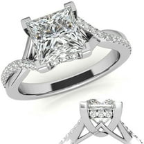 Auory Elegant Cross Over White Gold Plated Ring for Women