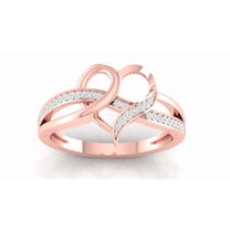 Auory Elegant Intertwined Heart Moissanite Ring in Rose Gold Plated for Girlfriend