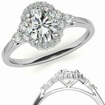 Auory Elegant Moissanite Halo Design Ring for Women
