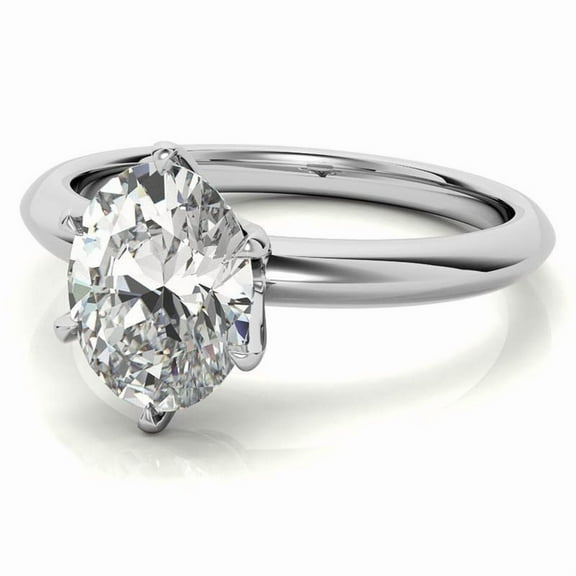 Auory Elegant Moissanite Ring in White Gold Plated for Any Occasion