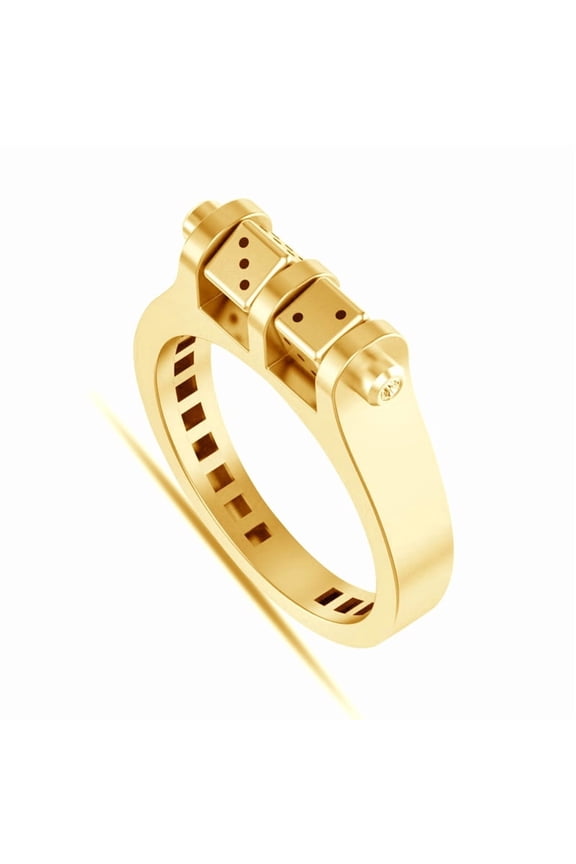 Fashion Hip Hop Vermeil Gold Plated Two Dices Design Rings for Men