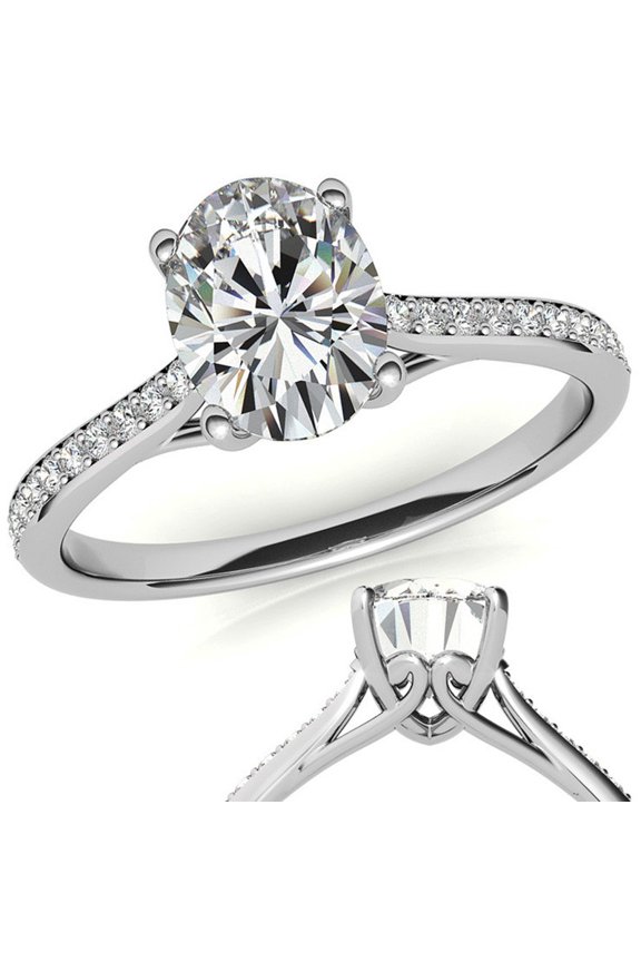 Four Prong Setting Design Statement Ring for Wife