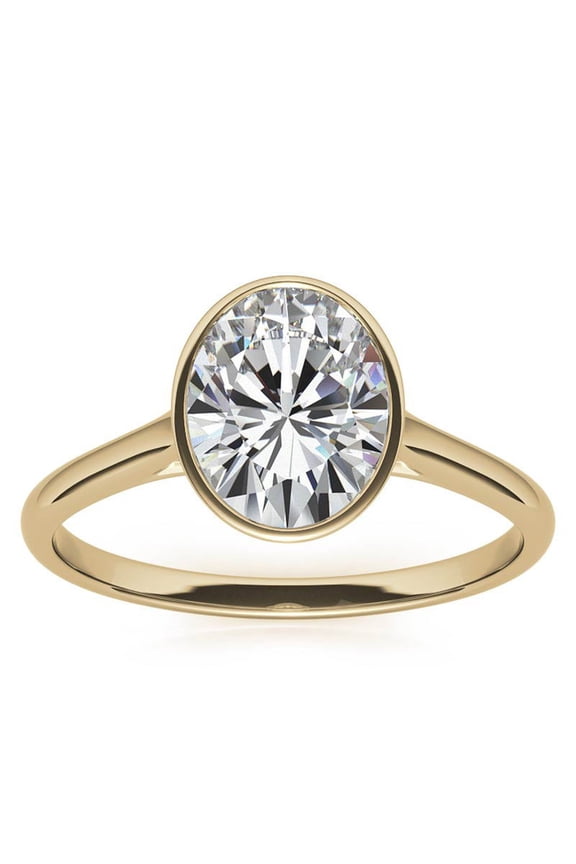 Luxurious Yellow Gold Plated Moissanite Solitaire Wedding Ring for Women