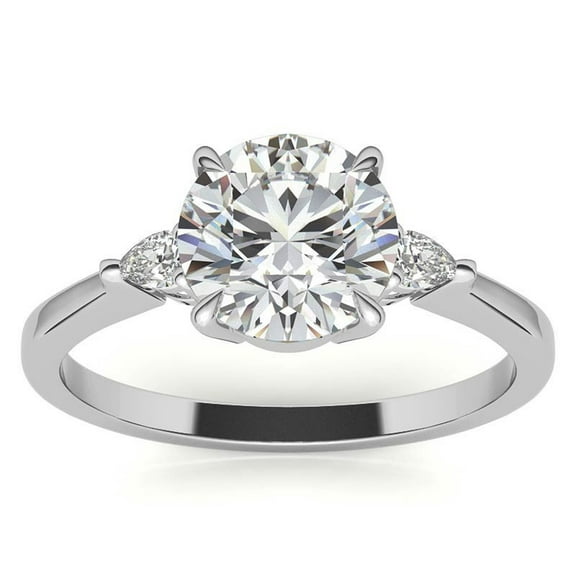 Auory Simple and Solitaire Ring for Women with Four Prong Setting