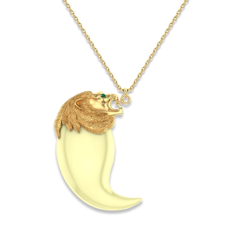Auory Lion Nail Pendant Vermeil 18k Gold Plated For Men Design