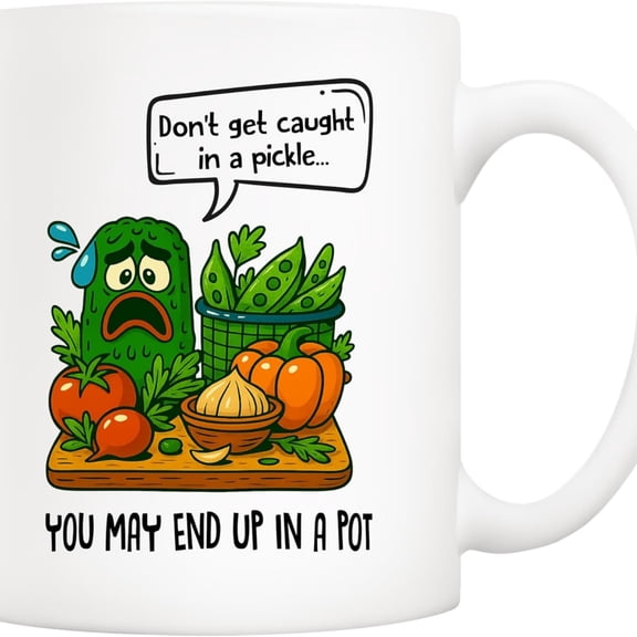 Aup Funny Original Pickle Humor Coffee Mug Gif - oz Vegetable Pun Cup Kitchen Lovers, Gardening Memes Gift, Funny Foodie Mug.
