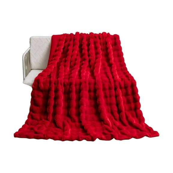 Auq Blanket Soft Glow Design Weighted Blanket Fun Glowing Effect Warm Blankets For Winter Red