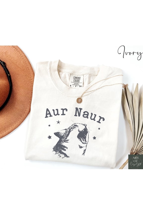 Aur Naur Funny Aussie Accent Meme Cat Australian Trendy Lover Gift T-Shirt