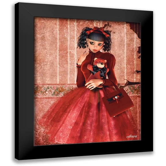 Aura 12x14 Black Modern Framed Museum Art Print Titled - Synthetic Darkness