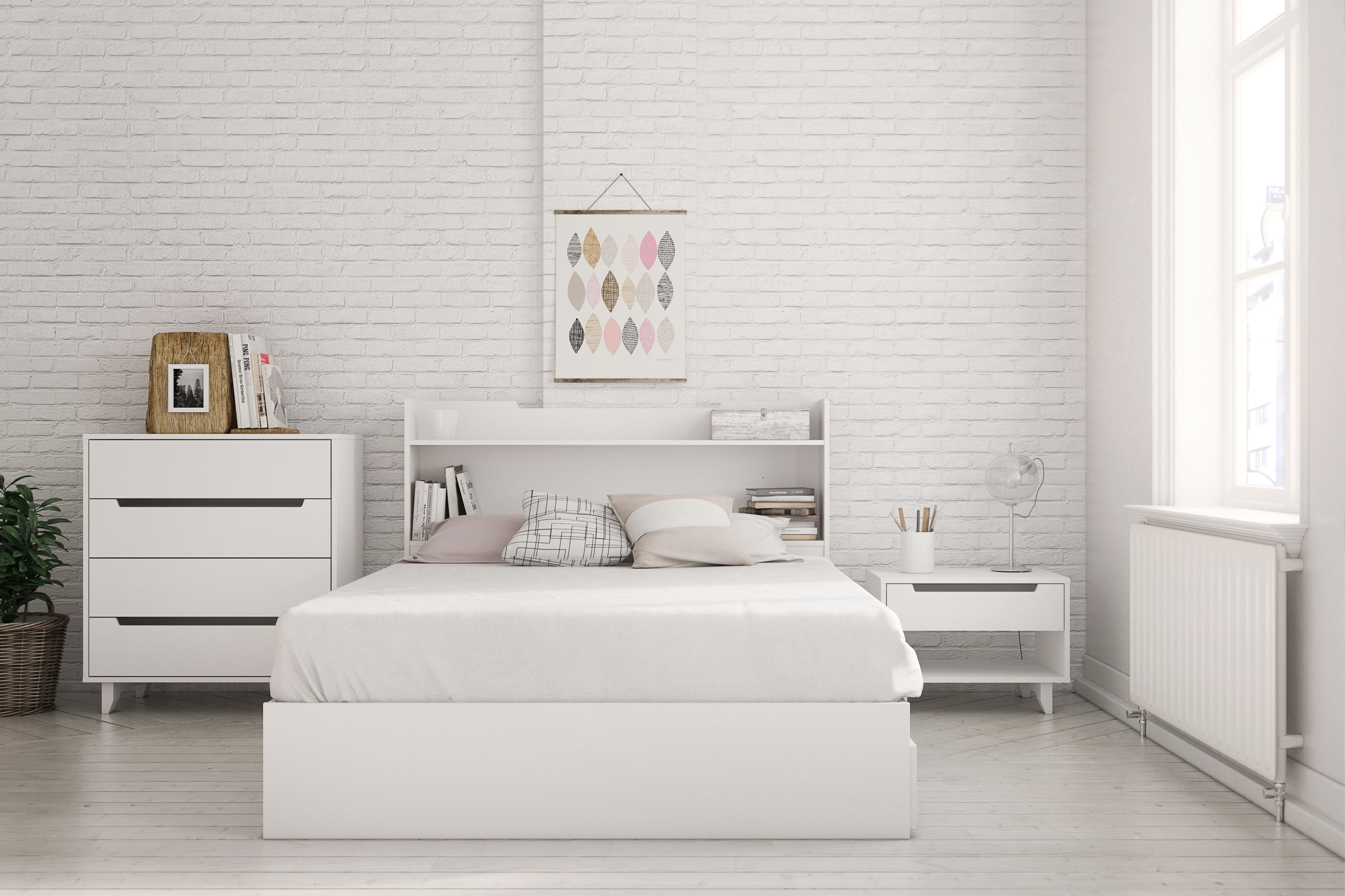 Aura 4 Piece Bedroom Set, White - Walmart.com