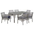 Aura 7 Piece Outdoor Patio Wicker Rattan Set Gray Navy