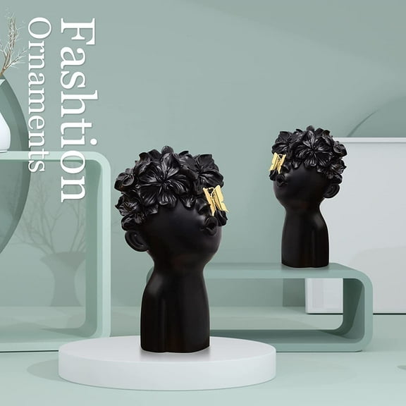 Aura Abstract Sculptures Decoration Resin Office Figurine Gift Home Decor Statues(Black)