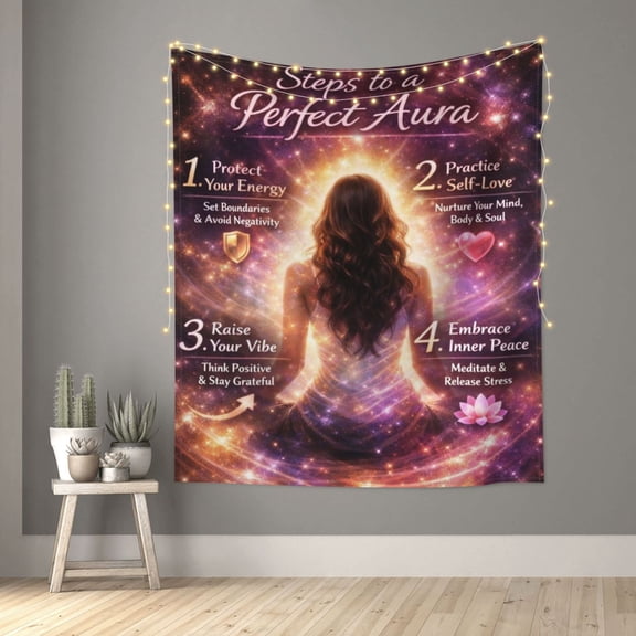 Aura And Energy Healing Tapestry Indian Wall Hanging Decorative Tapestry For Bedroom Living Room Dorm Room 60 x 51 inch