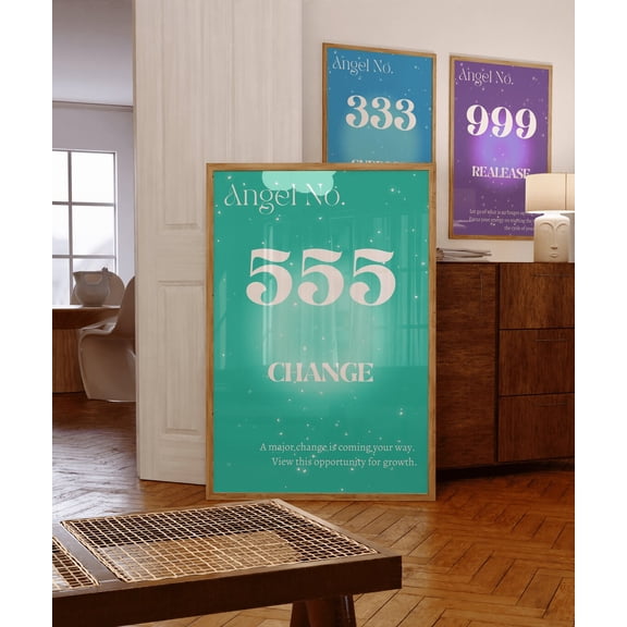 Aura Angel Number Poster 555 Angel Number Wall Art~ Gradient Print~ Instant Print~ Energy Wall Art~ Spiritual Poster Wall Art