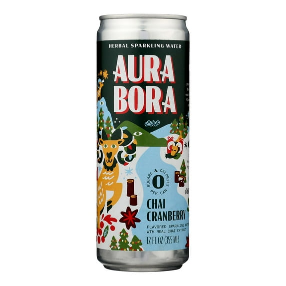 Aura Bora - Sparkling Water Chai Cranberry - Case of 12-12 FZ