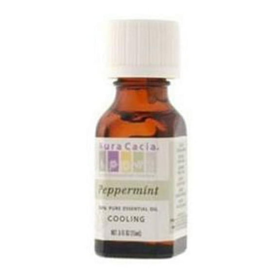 Aura Cacia 100% Pure Essential Oil Cooling Peppermint (Mentha X Piperita) - 0.5 Oz, 2 Pack
