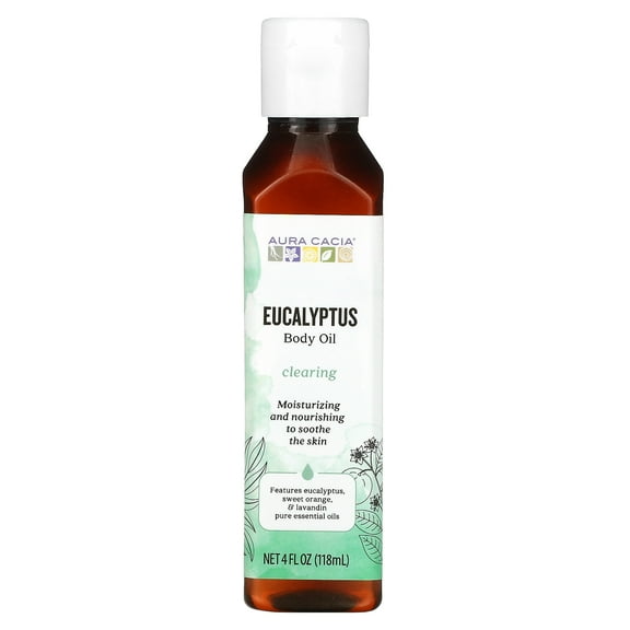 Aura Cacia Aromatherapy Bath Body and Massage Oil Eucalyptus Harvest - 4 fl oz