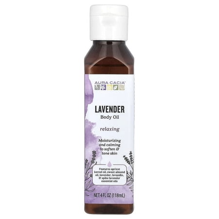 Aura Cacia Aromatherapy Body Oil Relaxing Lavender 4 fl oz Pack of 2