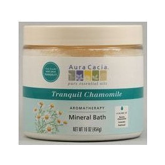 Aura Cacia Aromatherapy Mineral Bath, Tranquil Chamomile, 16 oz 2 Pack