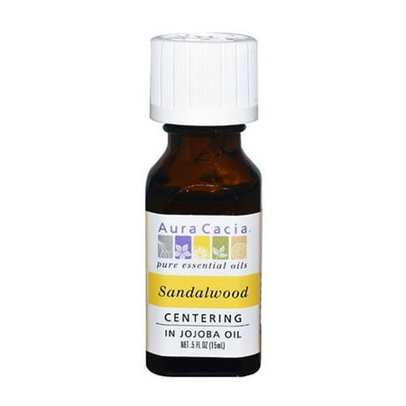Aura Cacia Aromatherapy Precious Essentials Oil Sandalwood With Jojoba - 0.5 Oz, 6 Pack