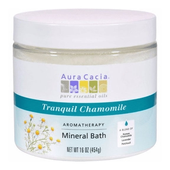 Aura Cacia Aromatherapy Pure Oil Mineral Bath, Tranquil Chamomile, 16 oz