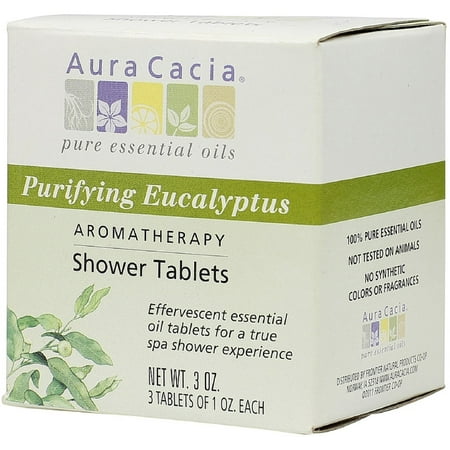 Aura Cacia Aromatherapy Shower Tablets, Purifying Eucalpytus 3 ea (Pack of 3)