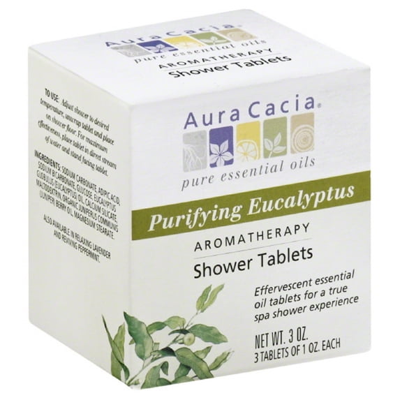 Aura Cacia Purifying Eucalyptus Aromatherapy Shower Tablets, 3 1 oz Tablets