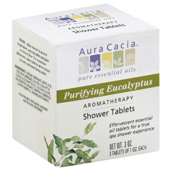 Aura Cacia Purifying Eucalyptus Aromatherapy Shower Tablets, 3 1 oz Tablets
