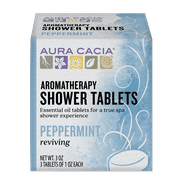 Aura Cacia Reviving Peppermint Aromatherapy Shower Tablets, 3 1 oz Tablets