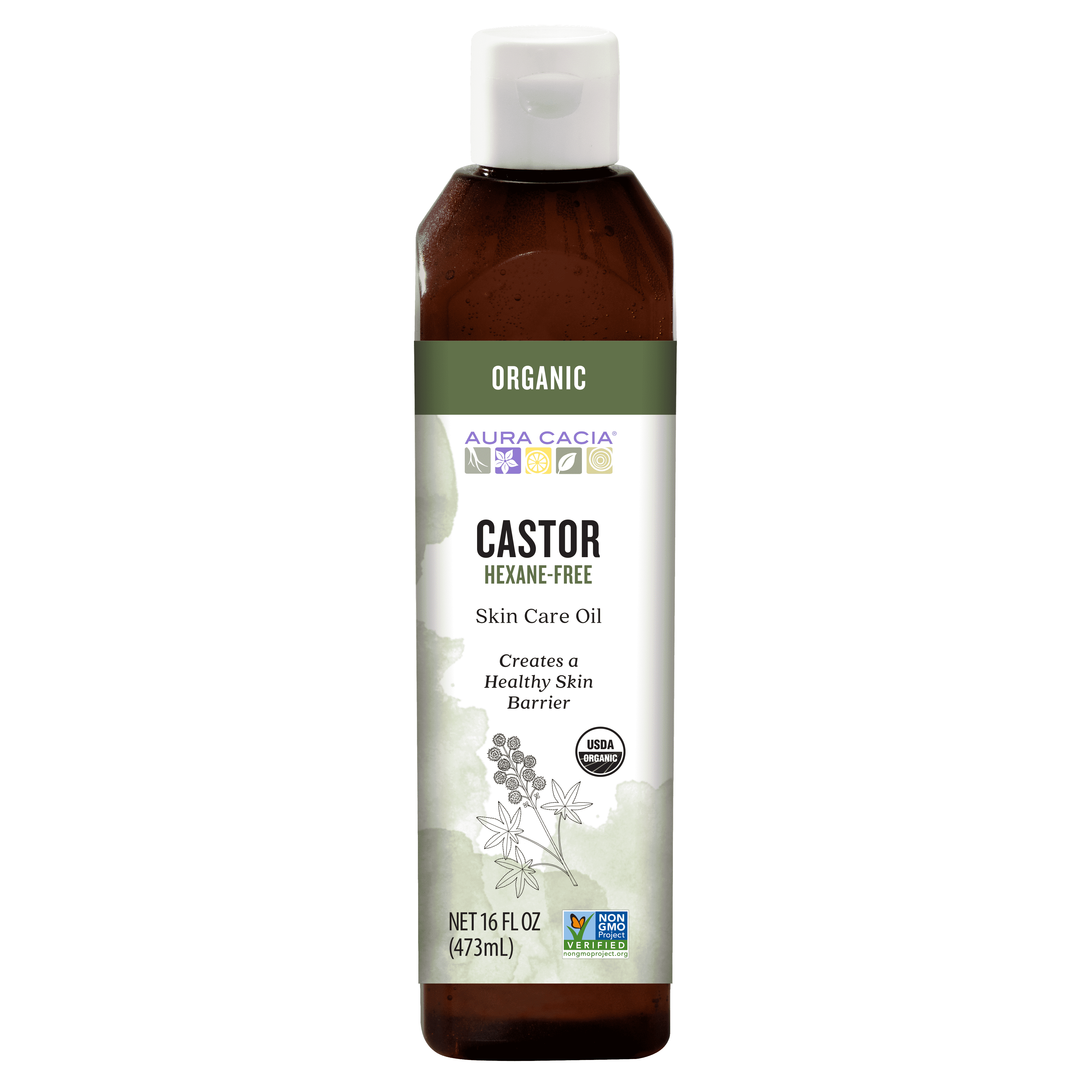 Aura Cacia Certified Organic Castor Skin Care Oil, 16 fl oz