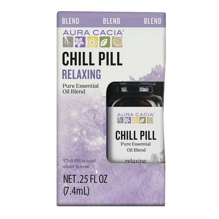 Aura Cacia Relaxing Chill Pill Pure Essential Oil for Oil Diffusers, 0.2 5 fl oz